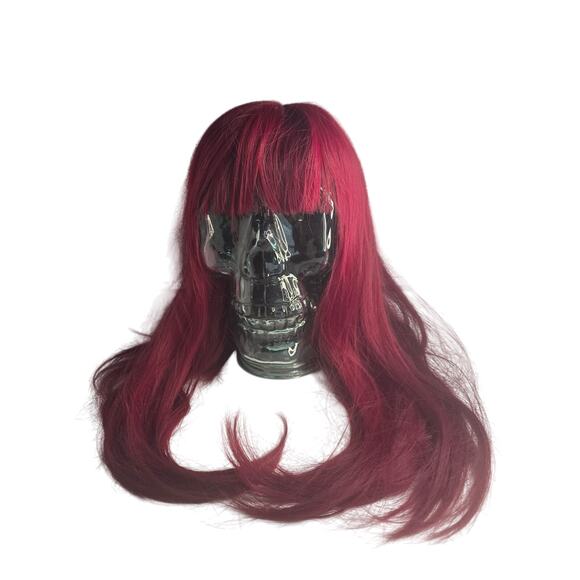 Full Bang Wine Red Color Synthetic Wig - Red Wine 22INCH - Picture 1 of 8
